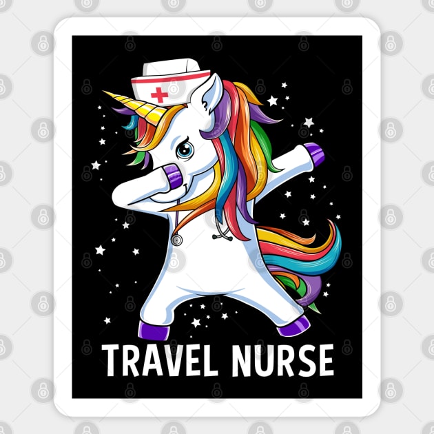 Dabbing Unicorn Travel Nurse Funny Gift Sticker by HCMGift